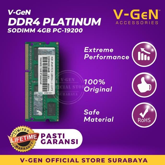 TERBARU - Sodimm DDR4 4GB 8G 16GB 19200/2400 Mhz Platinum V-GeN