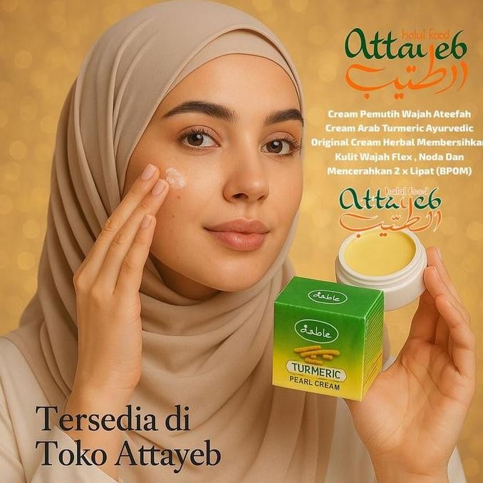 Pemutih Wajah Attefah Cream Arab Original Turmeric Ayurvedic Flex-Noda