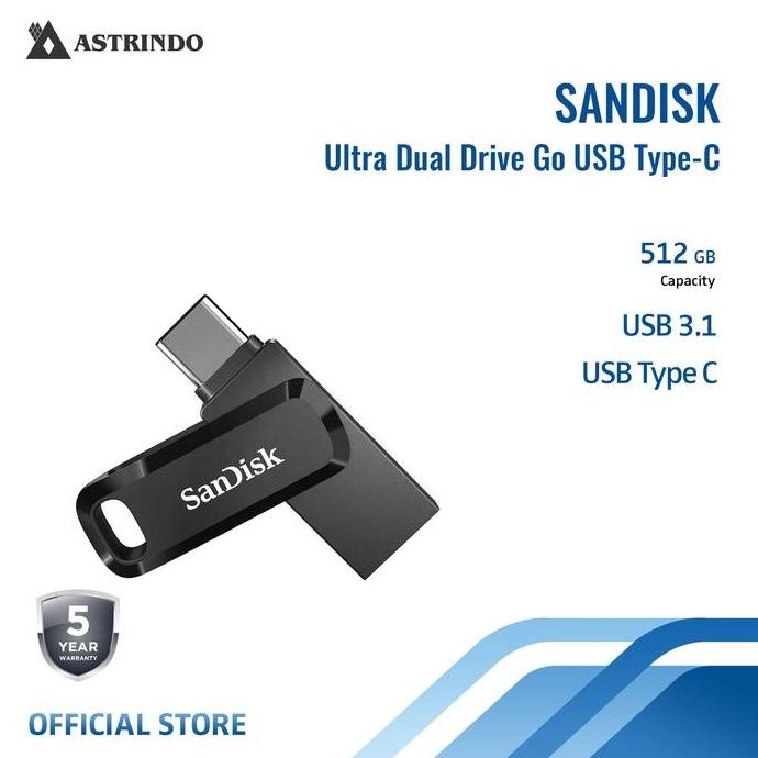 TERMURAH - SANDISK ULTRA DUAL DRIVE GO USB Type C 512GB - SDDDC3-512G-G46