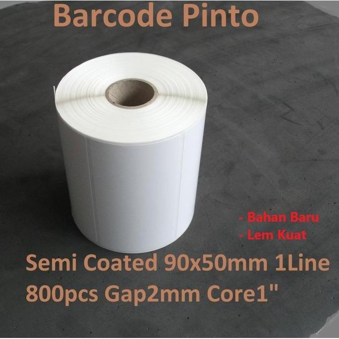 

Baru Label Stiker Semicoated 90X50Mm 800Pcs - Gap 2Mm Core 1" Barcode Label