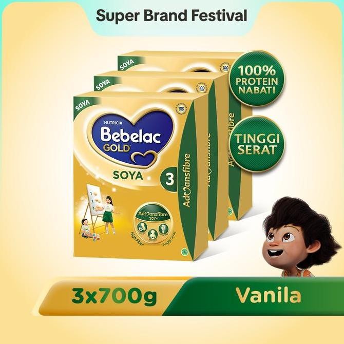 

terbaru paket 3pcs bebelac gold soya 3 susu formula soya vanila 700gr shopee