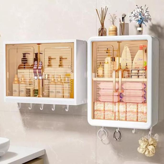 Rak Gantung Dinding Rak Kamar Mandi Rak Dinding Tempel Tertutup Rak Dinding Kamar Mandi Plastik