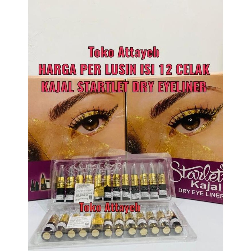 Perpak 12 Pcs Celak Sipat Mata Starlet Celak Sifat Kajal Perlusin