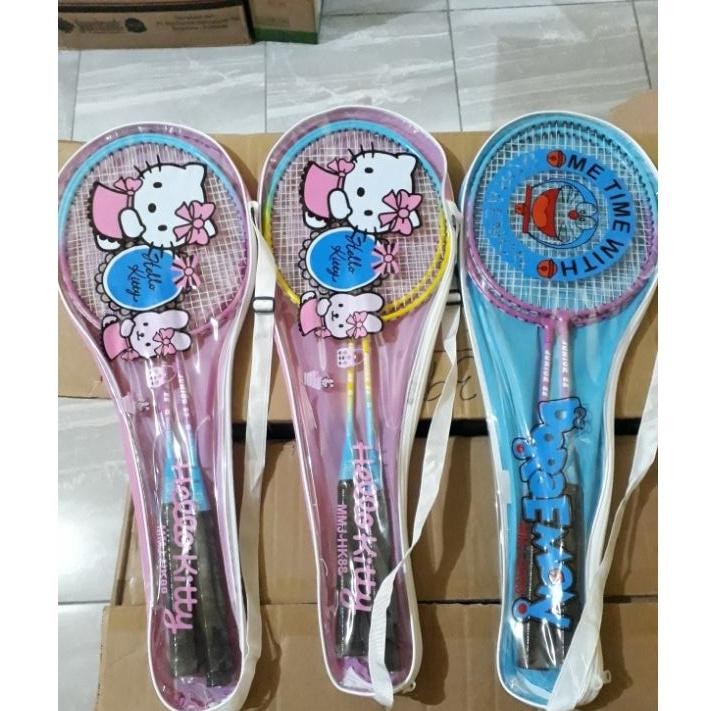 Set Raket Badminton Raket Bulu Tangkis dengan Tas FUHUA HK 88 (Anak-Anak)