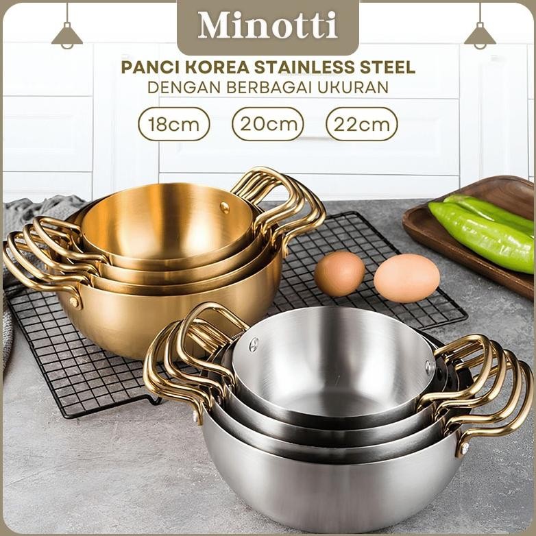 Ready Panci Sup Tebal Stainless Steel / Panci Rebus Mie Panci Sop Korea Premium / Panci Ramen Panci 