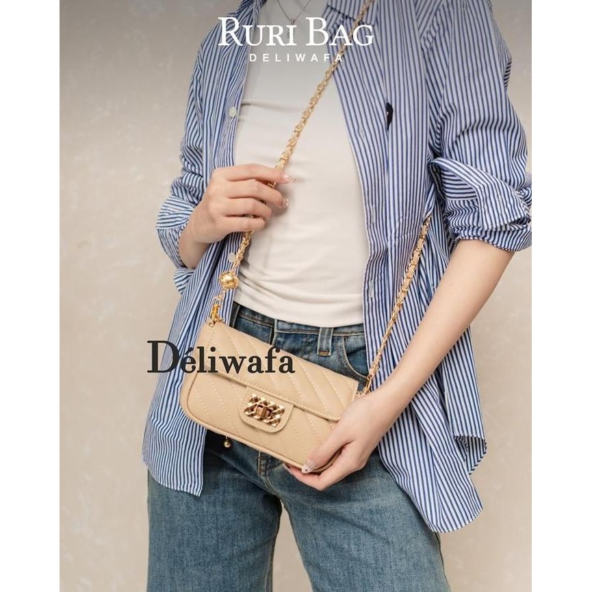 terbaru deliwafa tas slingbag ruri selempang wanita fashion lokal premium kekinian