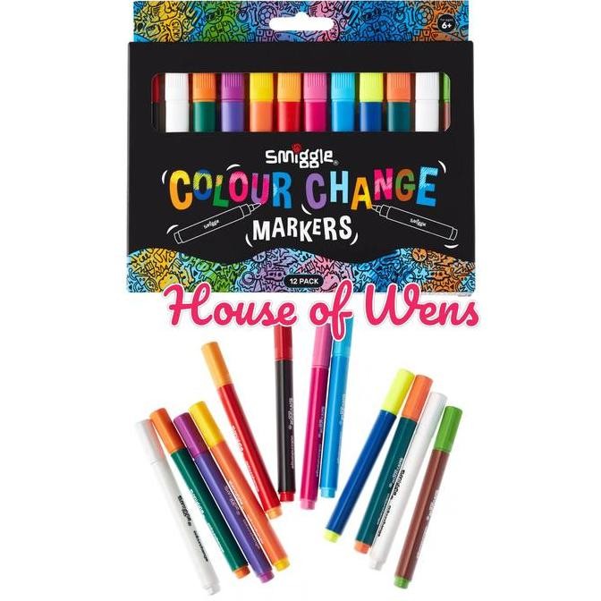 

SMIGGLE COLOUR CHANGE MARKERS X12 ORIGINAL - SPIDOL SMIGGLE ORIGINAL DAN TERPERCAYA