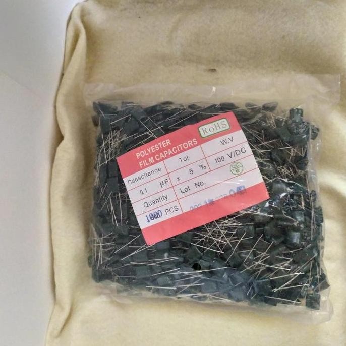 DISKON KAPASITOR MILAR 104 100NF 0.1UF 1000PCS CAPASITOR KERAMIK