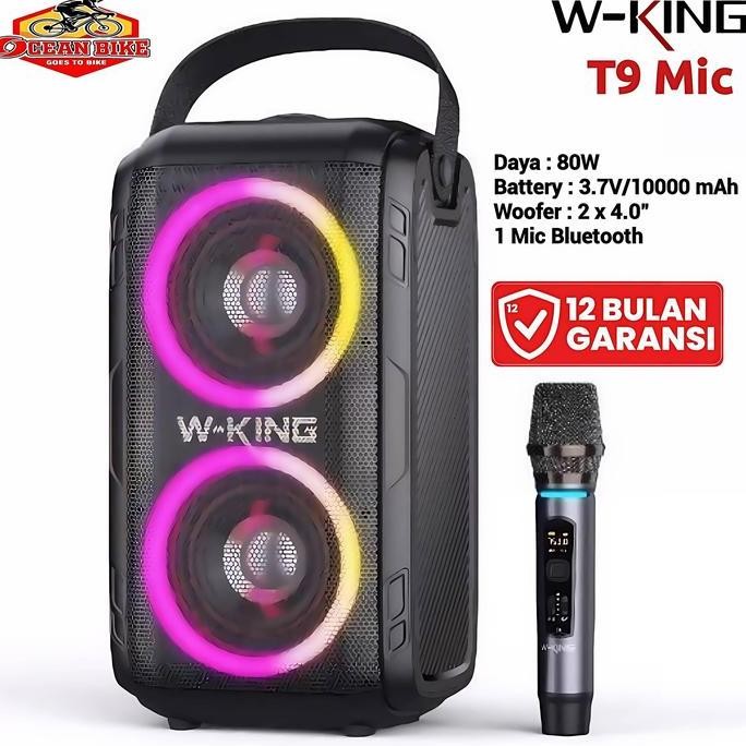 DISKON SPEAKER BLUETOOTH W-KING T9 KARAOKE PORTABLE WIRELESS + MIC