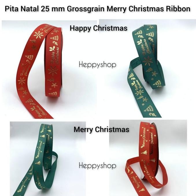 

<<<<<] Pita Natal 25 mm Grossgrain Merry Christmas Ribbon
