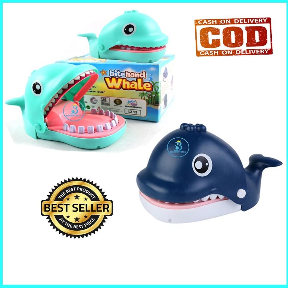 Ew64 Bronsis - Mainan Anak Whale Gigit Jari Ikan Paus - Mainan Prank Gigit Jari Paus