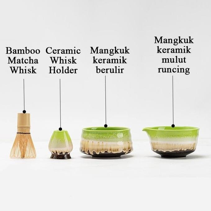 

Terlaris 2/4/5/7Pcs/Set Alat Matcha Making Lengkap Pengaduk Matcha Bambu + Matcha Bowl Keramik + Sendok + Saringan + Matcha Whisk Stand Ready Stok