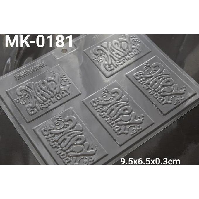 Buruan beli] MK-0181 Cetakan Mika Cetakan Coklat Happy Birthday Kotak