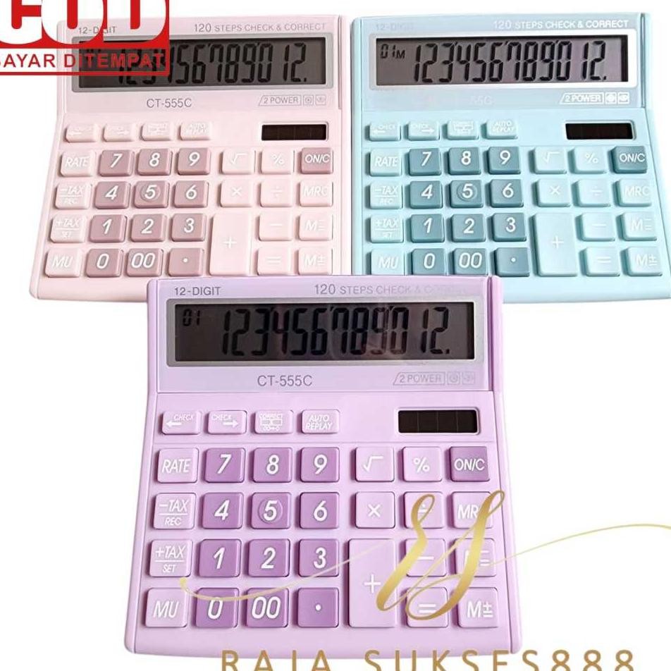 

Calculator Ct 555 Warna Pastel Kalkulator 555N 555 N 12 Dit Che Ulang Che Correct