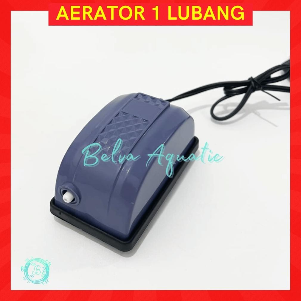 PAKET AERATOR 1 LUBANG + BATU GELEMBUNG UDARA / SPONGE FILTER + SELANG AQUARIUM Set Pompa Udara 1 Ou
