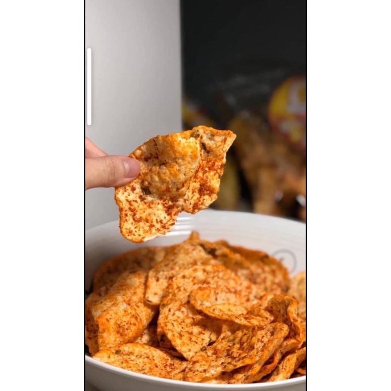 

4Pcs Paket Keripik Nage 4 (Kreceh Kecil,Opak Jengkol,Kerupuk Kulit Pedas manje toples,Pedas Bilis)