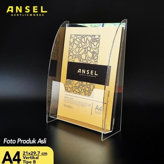 

NEW TEMPAT BROSUR AKRILIK / ACRYLIC FLYER HOLDER - A4 -TIPE B BENING /3 MM