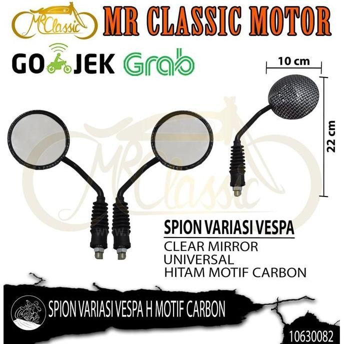 BEST SPION CUSTOM VARIASI BULAT PANJANG VESPA HITAM