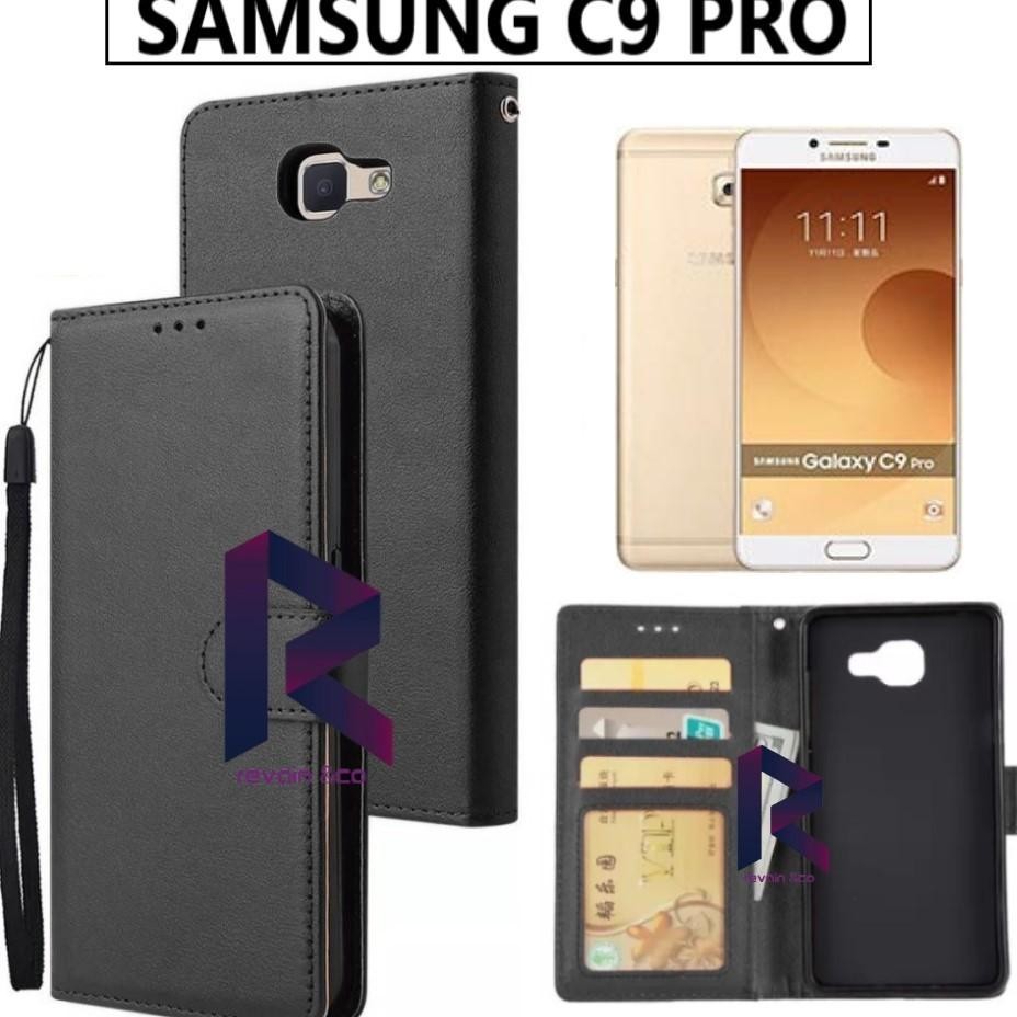 Flip Cover C9 Pro Flip Wallet Leather Kulit Sarung Buka Tutup Kesing Flip Case C9 Pro