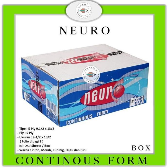 

TERBARU - NEURO Continous Form K 5 Ply 91/2 x 13/2 - Folio dibagi 2 - NCR