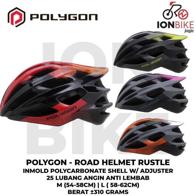 Helm Sepeda Balap Polygon Rustle Road Bike Roadbike Ringan Murah Awet
