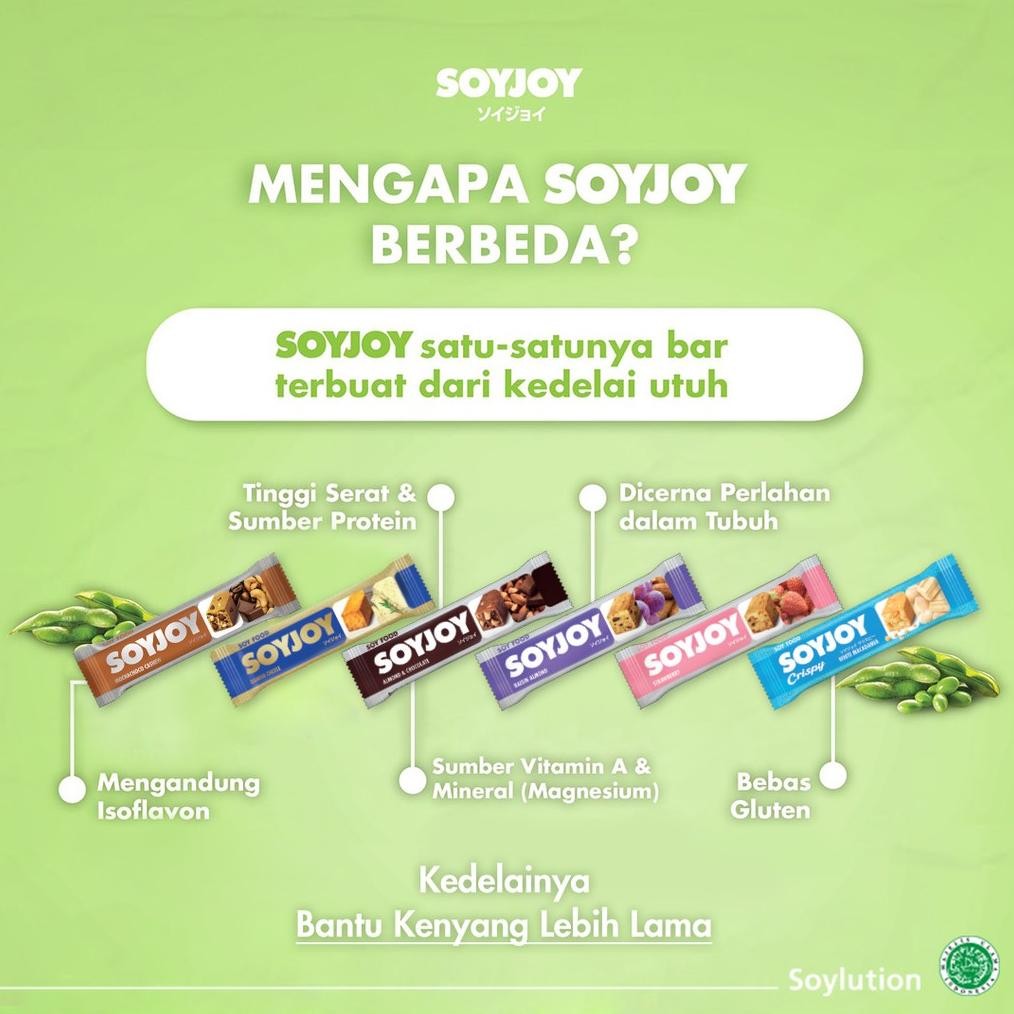 

SOYJOY Snack Bar Kedelai Mochachoco Cashew 30gr - 1 Box (12 Bar)