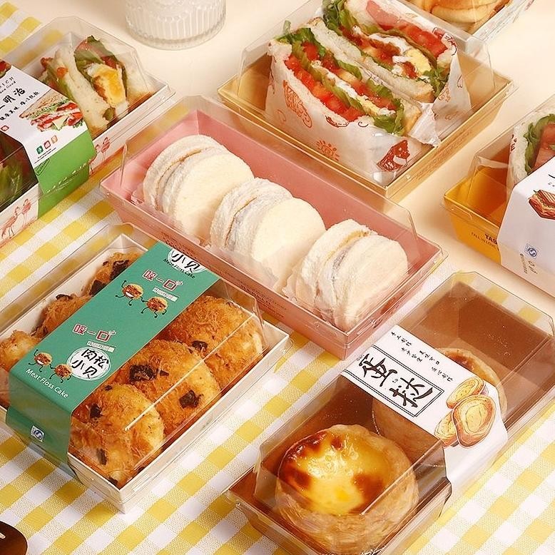 paperbox burger roti 10p pcs / kotak sandiwich / mika kue warna warni serba guna