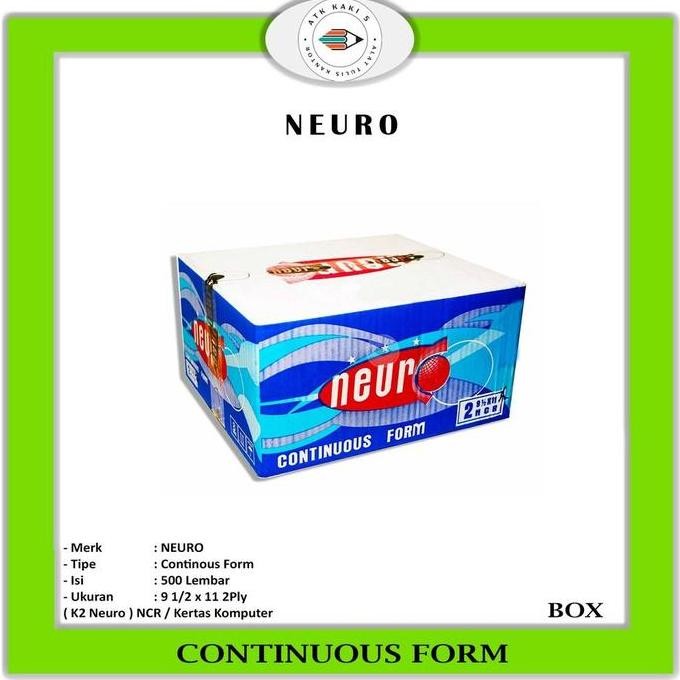 

TERLARIS - NEURO - Continous Form 91/2 x 11 2 Ply ( K2 ) NCR / Kertas Komputer