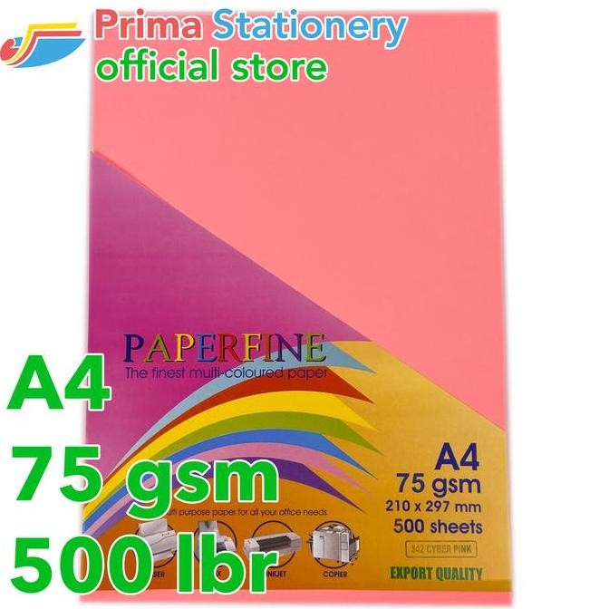 

TERLARIS - Paperfine Kertas HVS Warna A4 IT 342 Cyber Pink Rim isi 500 lbr [TC]