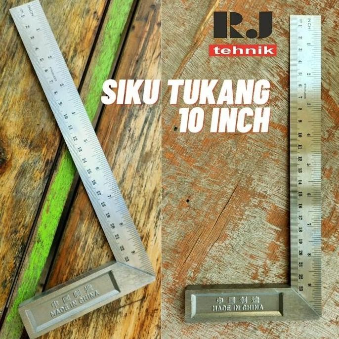 

Promo Siku Tukang 25cm Penggaris Meteran Pasekon Try Square 10" inch Bagus COD