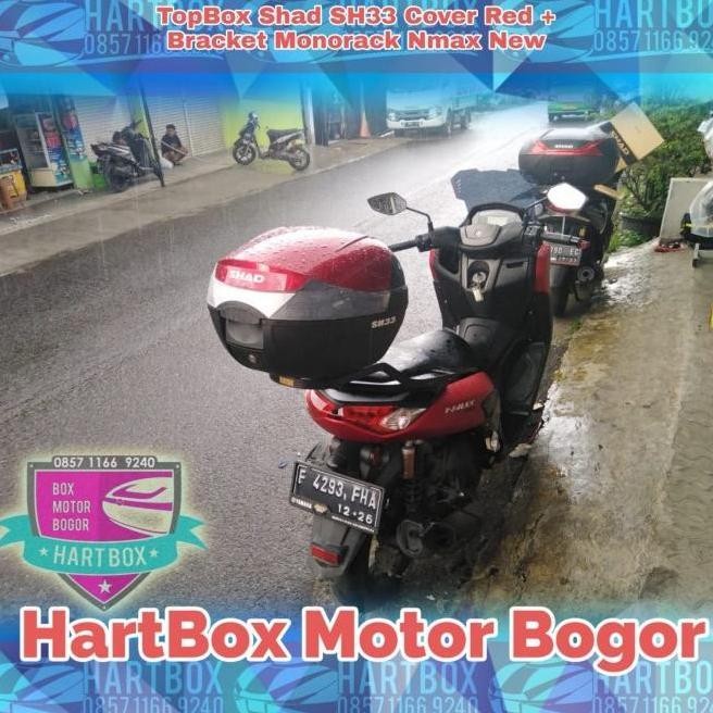 Paket Lengkap Bracket Yamaha Nmax New Box SHAD SH33 COVER RED MERAH