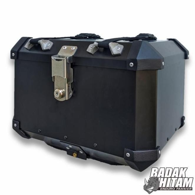 Top Box Atas Pannier Badak Hitam 38 Liter Box Alumunium galvanis