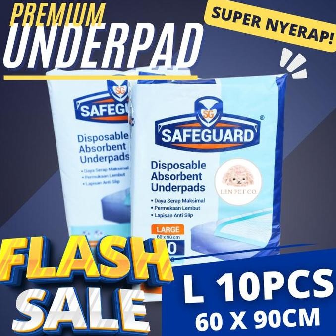 ready SAFEGUARD Underpad Premium Perlak Alas Pipis Besar Large 60 x 90 cm | Anjing Kucing