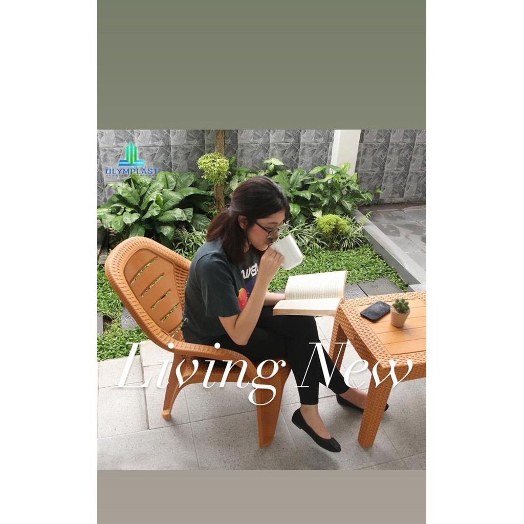 Terbaru Set Kursi Meja Plastik Olymplast Ol 509 | 2 Kursi Sandaran + 1 Meja