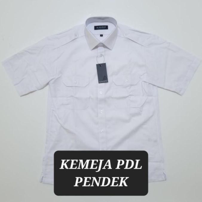 Grosir Kemeja Alisan Lengan Pendek Pilot Kantong Dua (Putih)