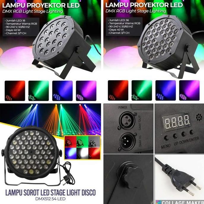 Lampu Panggung Par Led Rgb/Rgbw Dmx Mixer Lampu Sorot Panggung Parled