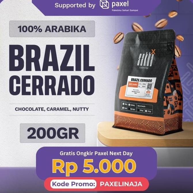 

PROMO KOPI ARABIKA BRAZIL CERRADO COFFEE ARABICA BEANS 200G COFFE BIJI BUBUK