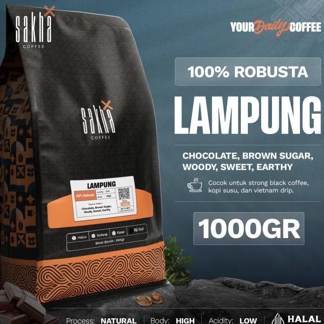 

PROMO KOPI ROBUSTA LAMPUNG COFFEE ROAST BEAN SAKHA ROASTERY 1KG BIJI / BUBUK