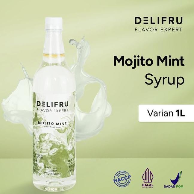 

(SALE) DELIFRU SYRUP MOJITO MINT - SIRUP DAUN MINT 1 LITER