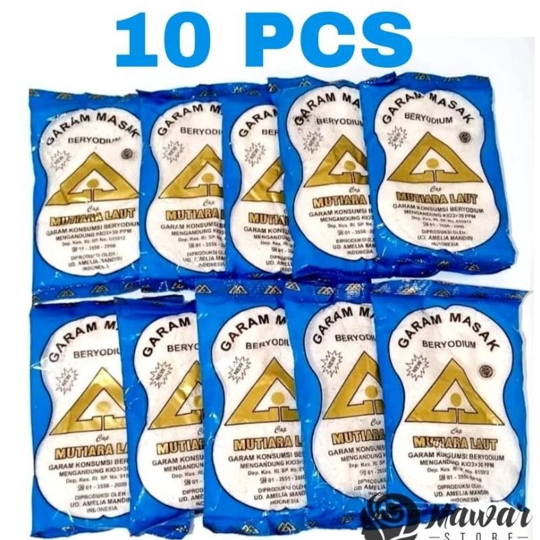 

(Terbaru) 10 Pcs Garam Masak Garam Dapur Beryodium Cap Mutiara Laut (Terlaris)