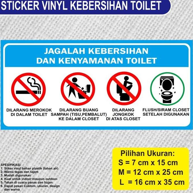 Stiker Aturan Toilet / Stiker Rambu Penggunaan Toilet