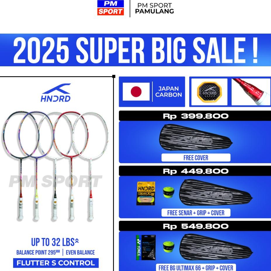 Raket Bton Tangkis Hundred Flutter S Control Ctrl