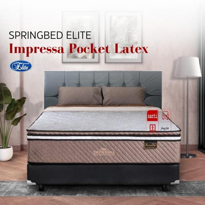 Springbed Elite Serenity Impressa Pocket Latex 160X200 Cm Fullset Seo
