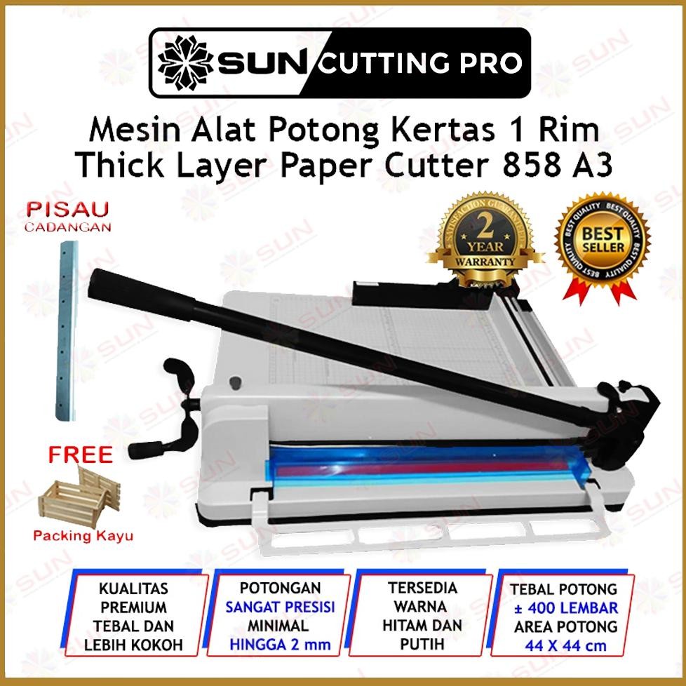 

Mesin Pemotong Kertas 1 rim A3 858 Kualitas Super Premium Garansi 2 Tahun ( Alat Potong Kertas / Paper Cutter hvs, Sticker, Art Paper, Undangan, Buku, Brosur Uk A6, A5, A4, F4, A3 )