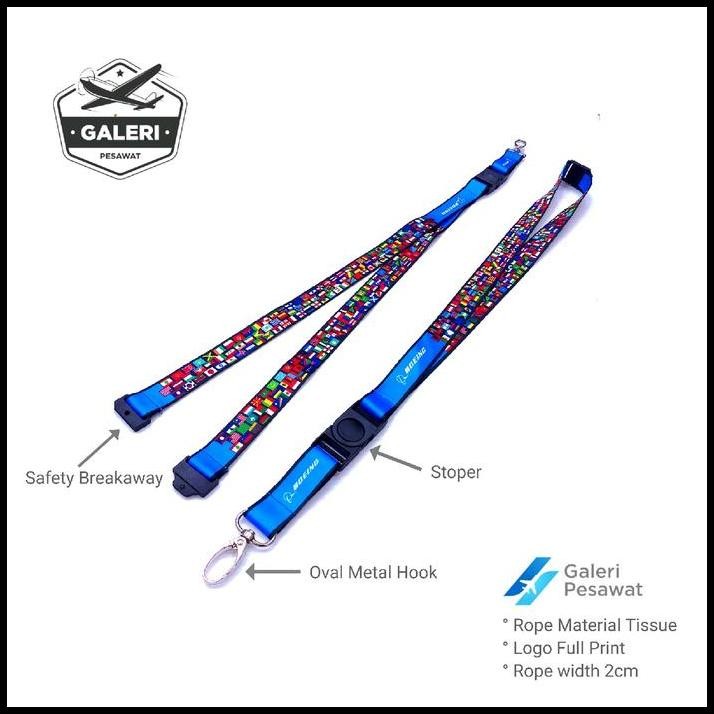 

Lanyard/Tali Gantungan ID Card Boeing Bendera
