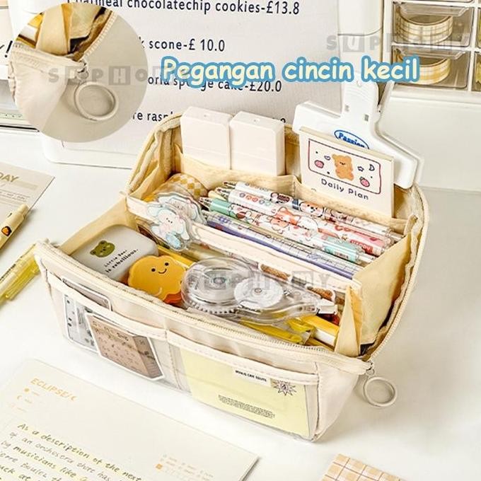 

Baru Tempat Pensil Aesthetic Tas Pena Besar Organizer Alat Tulis Korea Lucu