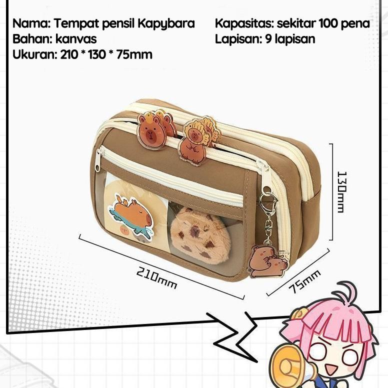 

Pinkbubbly.kotak pensil estetika Tas PenaTempat Pensil Capibara Tempat Pensil Kotak pensil berkapasitas besar, kotak pensil partisi, kotak pensil pelajar, kotak pensil lucu, kotak pensil Korea tempat pensil aesthetic angoo