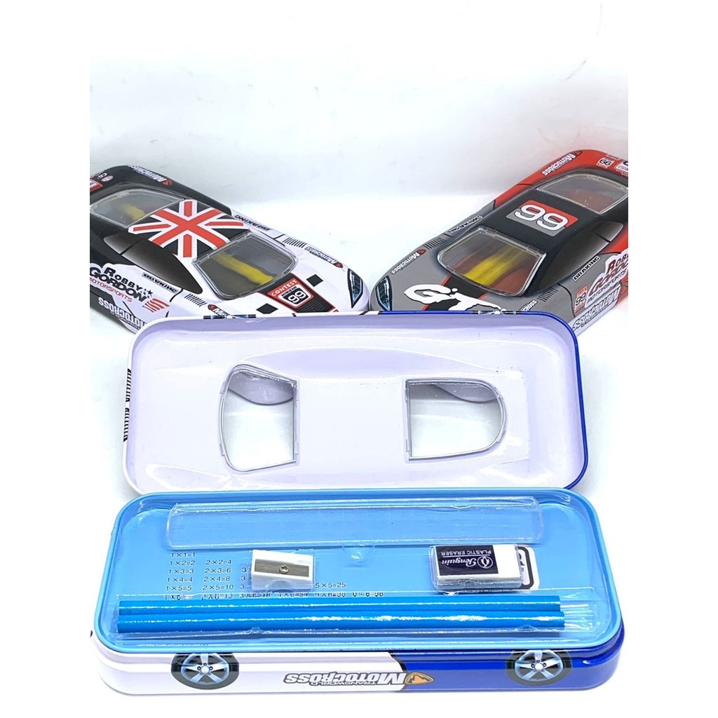 

Tempat Pensil Kaleng Mobil Set Pensil+Penghapus+Asahan+Penggaris GP016-3