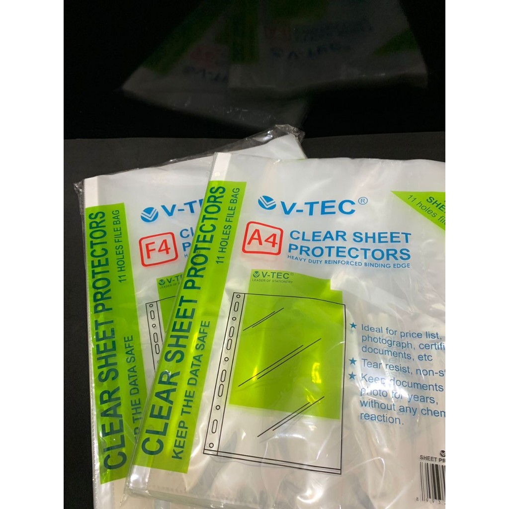 

Sheet Protector F4 Vtec A4 Vtec 1 PACK ISI 100PCS