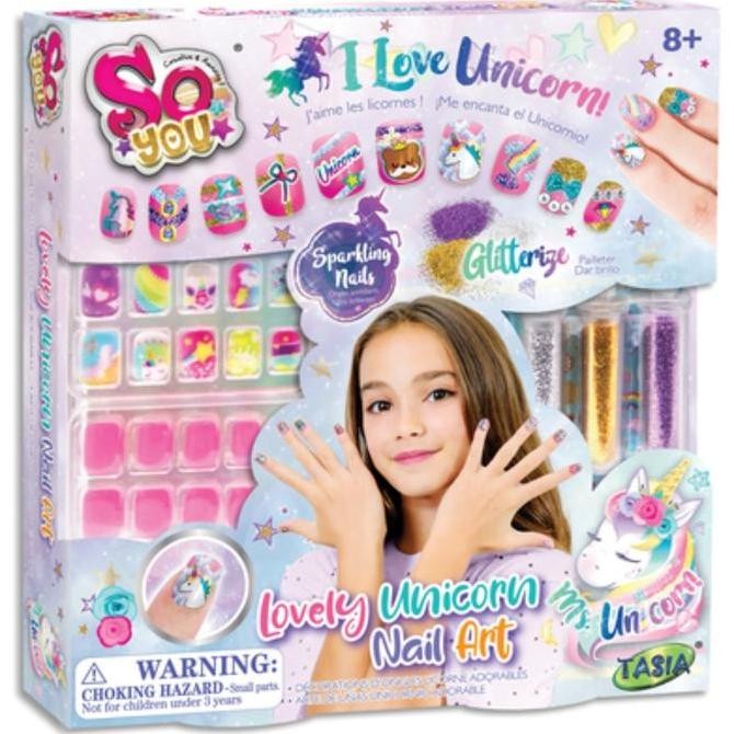

MAINAN KREATIF TASIA LOVELY UNICORN NAIL ART DIY KUKU PALSU STICKER GLITTER LENGKAP